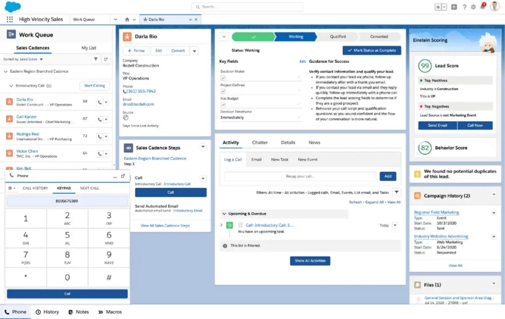 Inside Sales Cadence with Salesforce