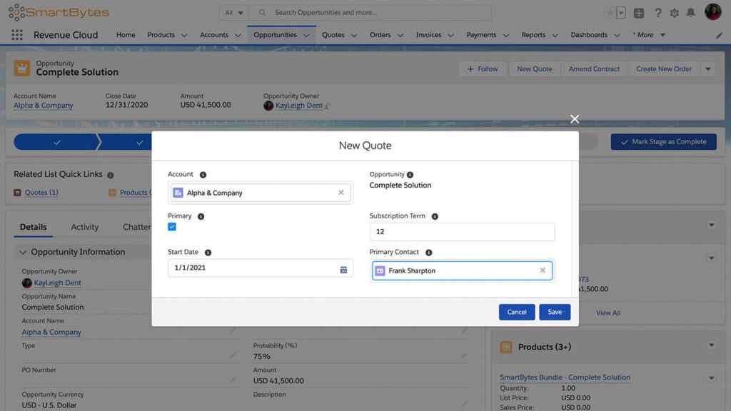 Salesforce Revenue Cloud - Quote Salesforce Revenue Cloud - Quote